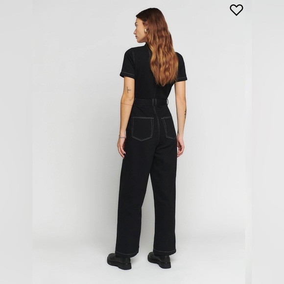 Reformation NWT Cassidy denim jumpsuit size 4 black - Picture 2 of 13